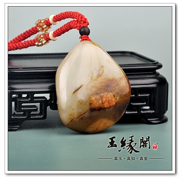 褐皮籽料把件 佛引福来