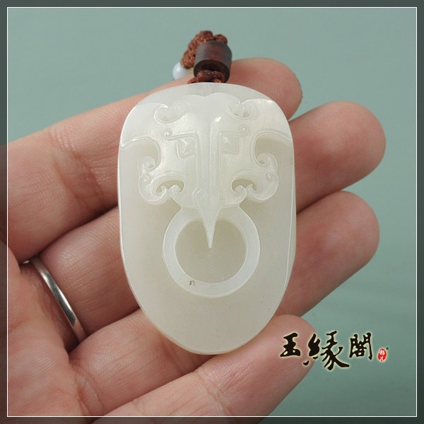 白玉籽料挂件 门兽