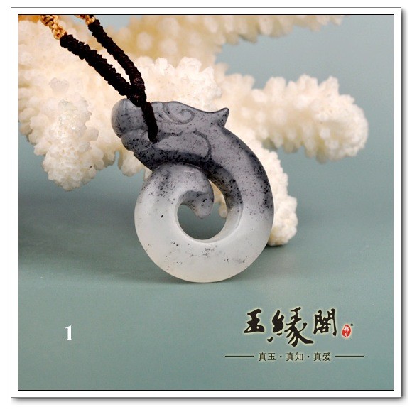 墨玉籽/白玉挂件 龙圈