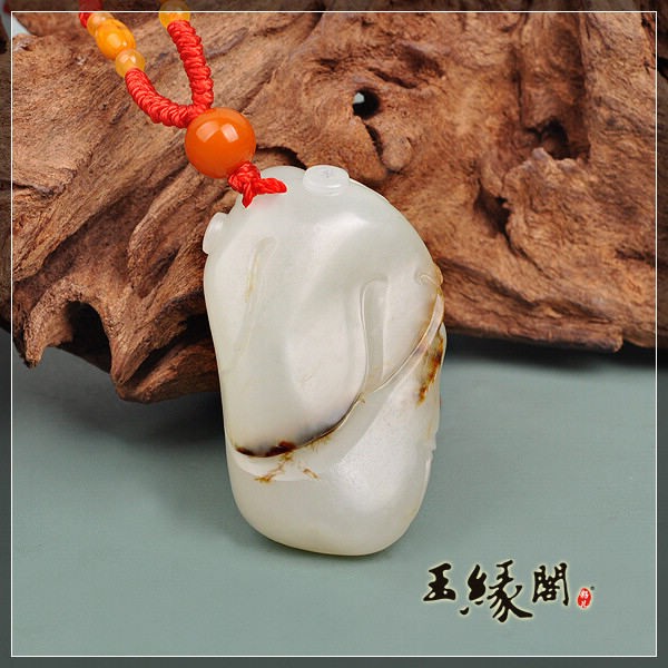 羊脂籽挂件 财神