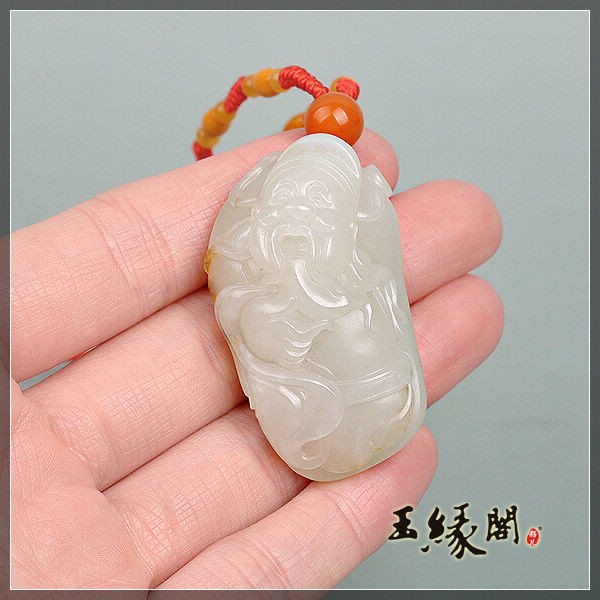 羊脂籽挂件 财神