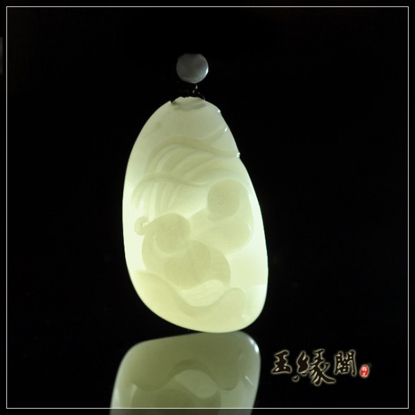 羊脂籽挂件 恩爱