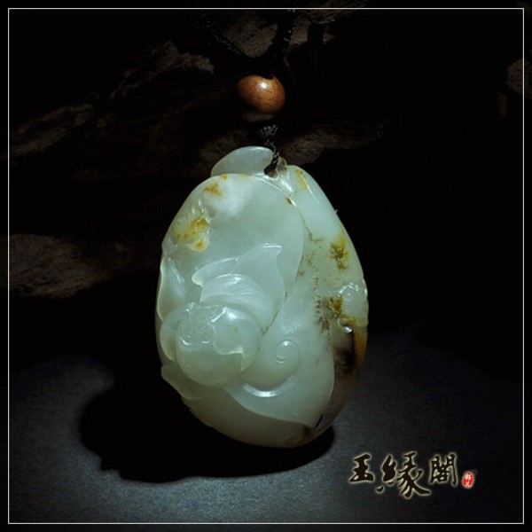 褐皮籽料挂件 连年有福