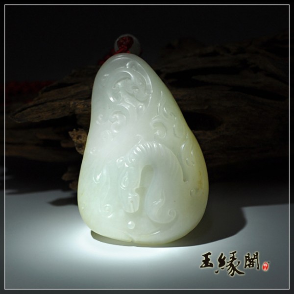 白玉籽料把件 龙马精神