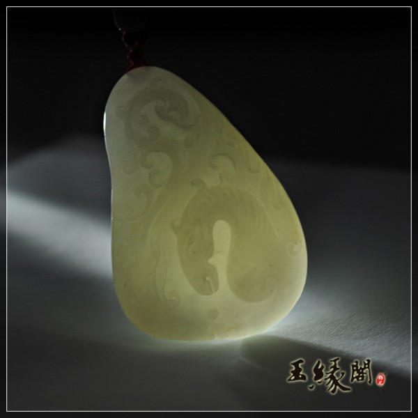白玉籽料把件 龙马精神