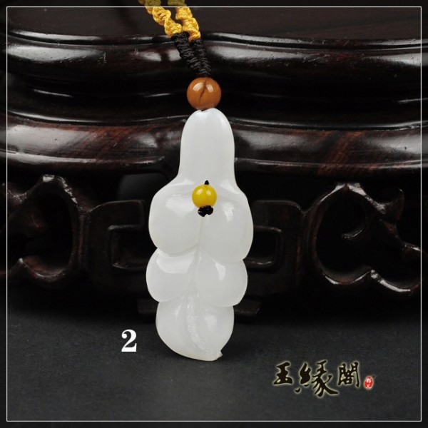 羊脂玉挂件 百年好合