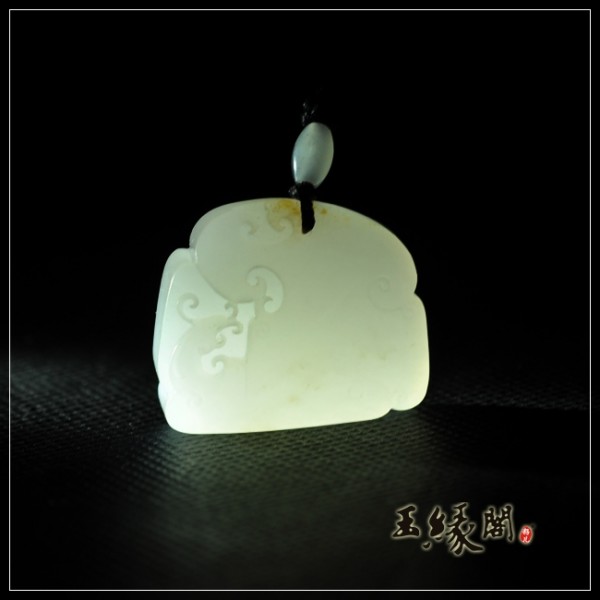 羊脂籽挂件 仿古凤牌