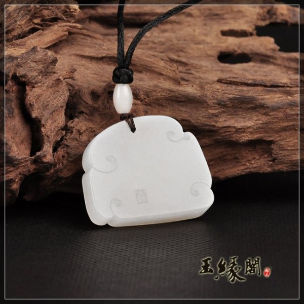 羊脂籽挂件 仿古凤牌
