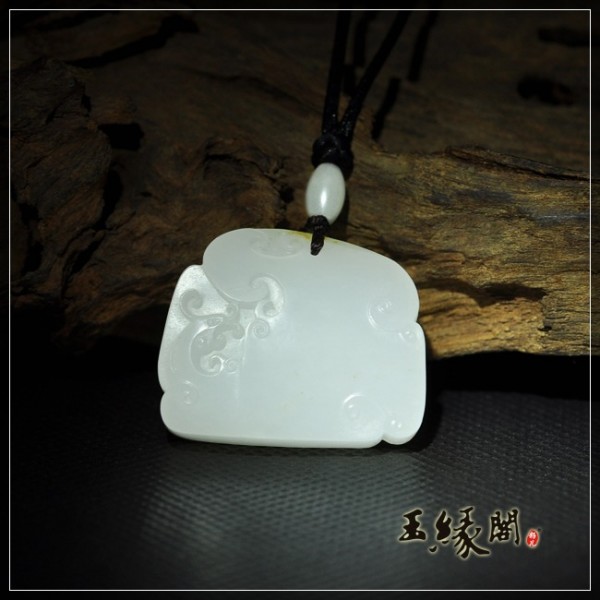 羊脂籽挂件 仿古凤牌