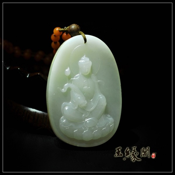 白玉籽料牌 大势至菩萨