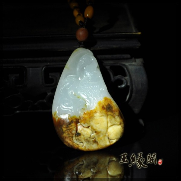 白玉籽挂件 路路如意
