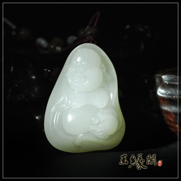 羊脂玉籽料挂件 弥勒