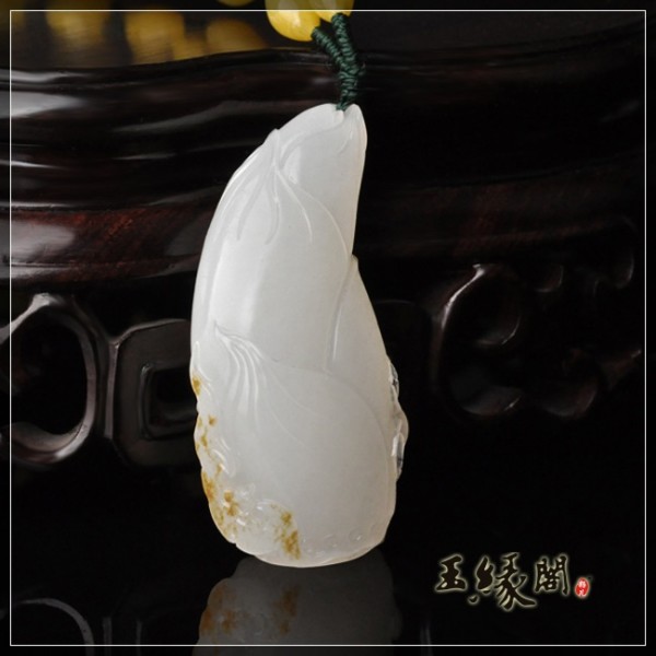 高白羊脂玉籽料挂件 祝福