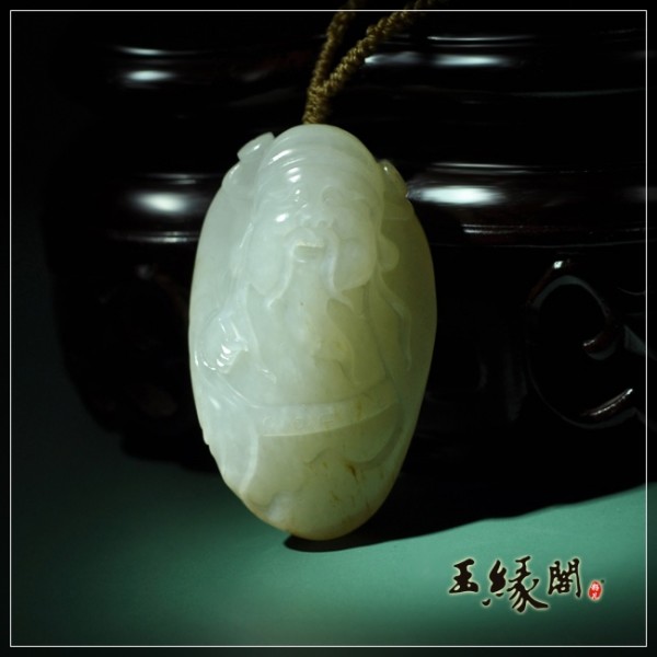 白玉籽料挂件 财神