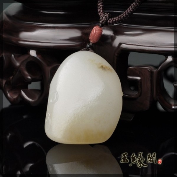 羊脂玉籽料挂件 观音